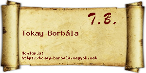 Tokay Borbála névjegykártya